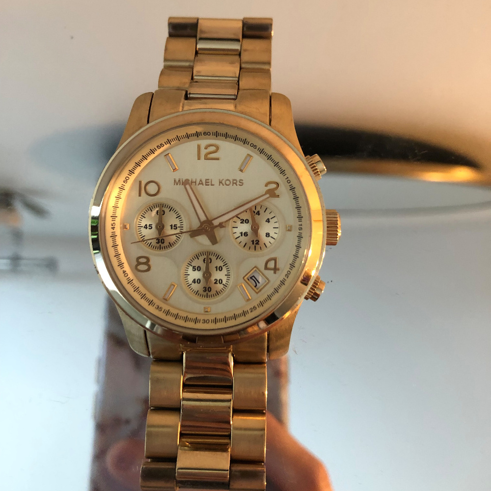 Michael Kors Gold Chronograph Watch (Sm w/ Links)